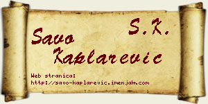 Savo Kaplarević vizit kartica